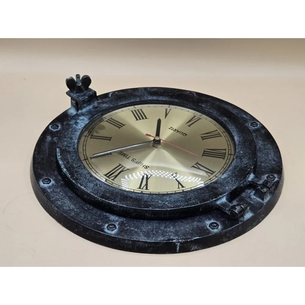 Prestige Ship's‎ Time Clock Vintage Porthole Brass Quartz Tested Working